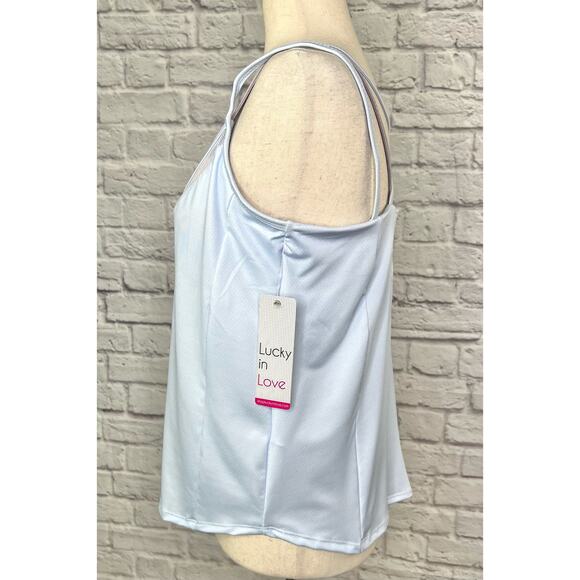 Lucky in Love Womens Size L Undercover Love Camo Over Tank Glace Print Blue NWT - Picture 10 of 16